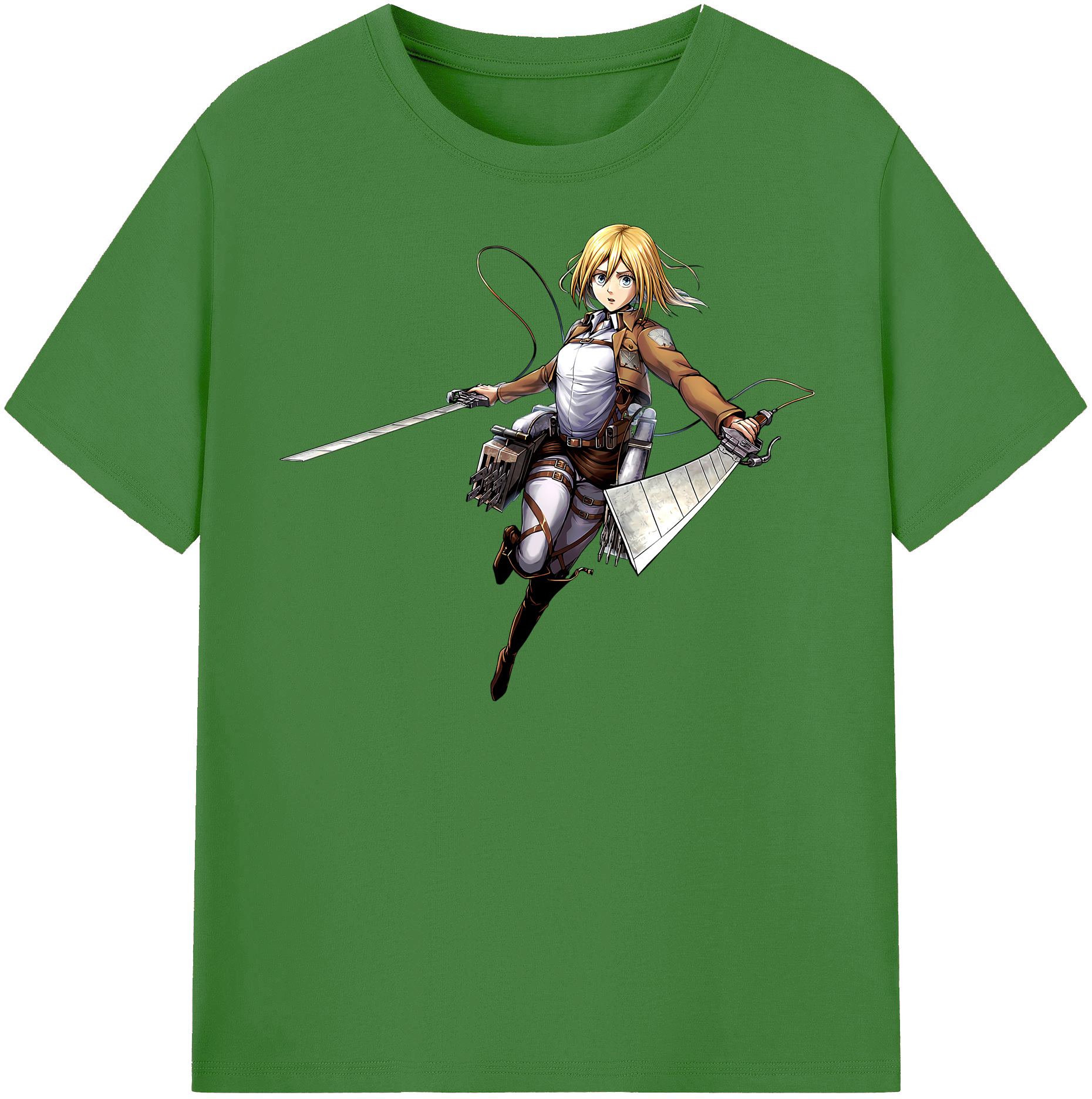 （画像用） 進撃の巨人 クリスタ·レンズ Attack on Titan Christa Lenz レディースカジュアルプリントTシャツ（綿100％）